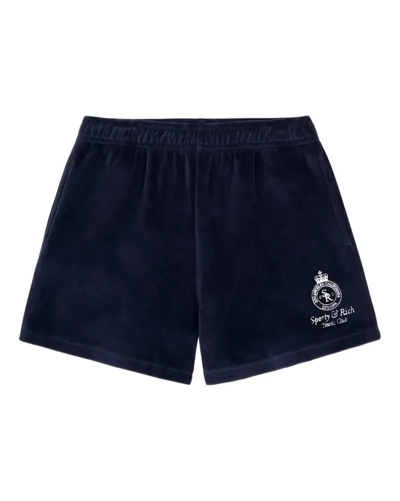 SPORTY & RICH logo-embroidery shorts - Blau Blau