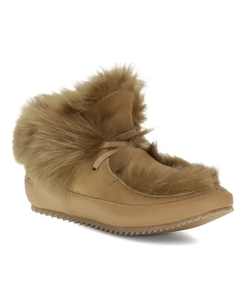 Pedro Garcia fur-trimmed lace-up boots - Braun Braun