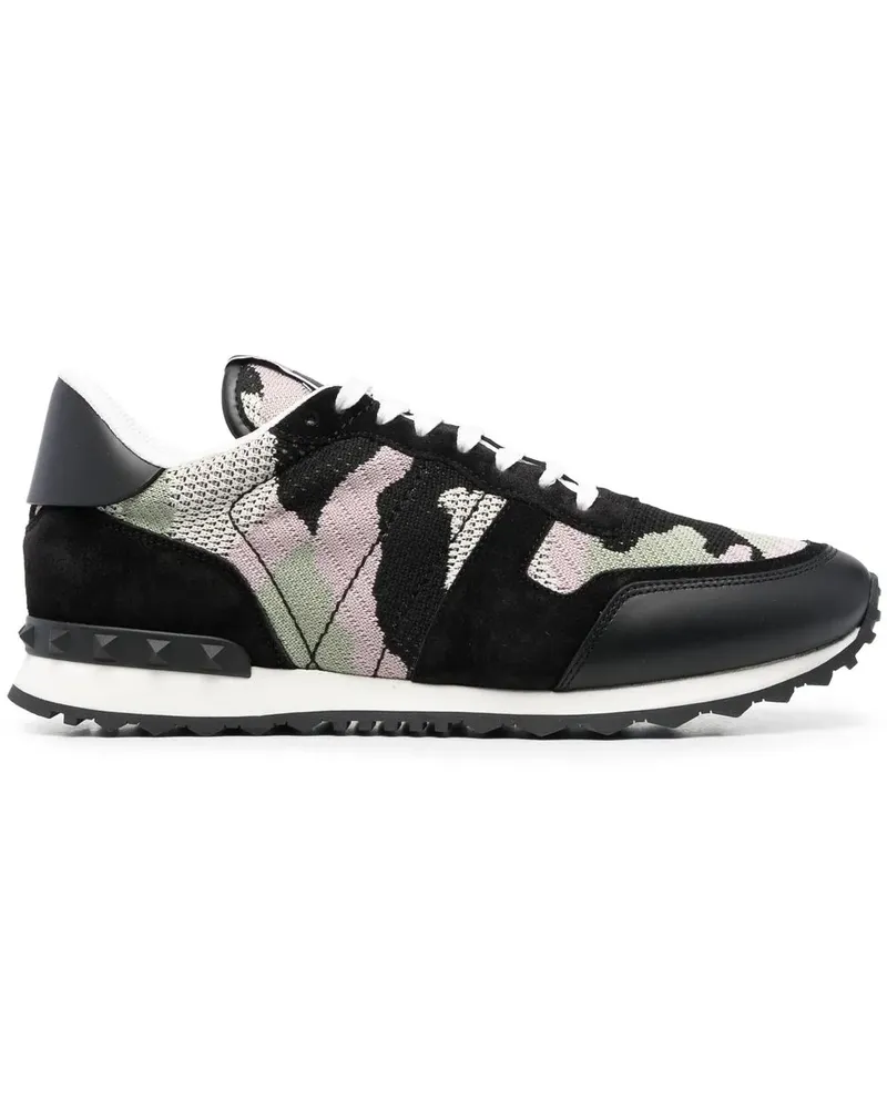Valentino Garavani Camouflage Rockrunner Sneakers - Schwarz Schwarz