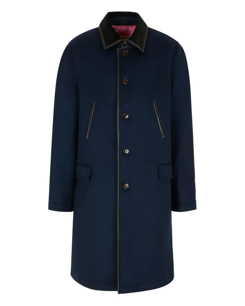 Marni Mantel mit Kontrastkragen - Blau Blau