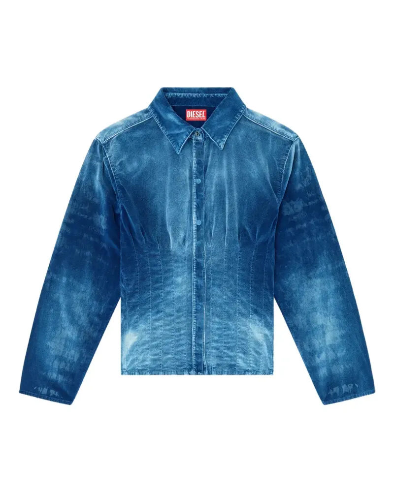 Diesel Jeanshemd aus Samt - Blau Blau