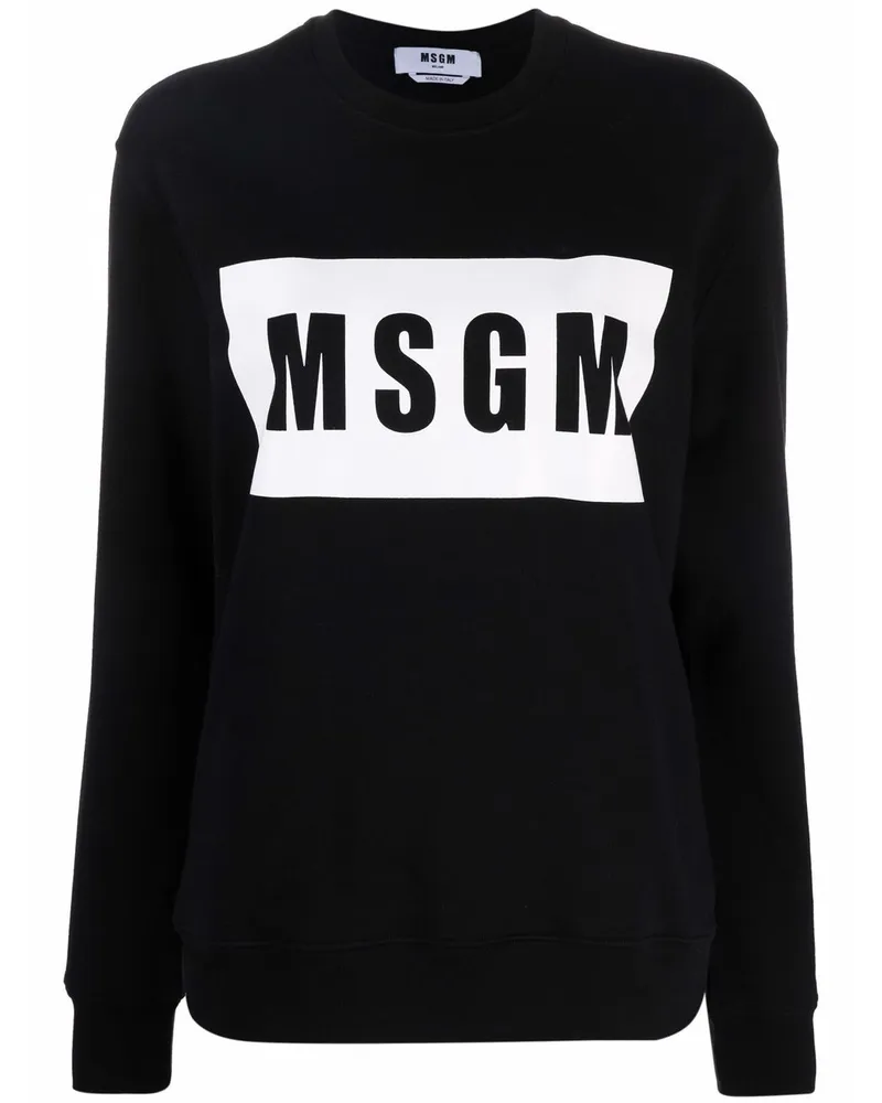 MSGM Sweatshirt mit Logo-Print - Schwarz Schwarz