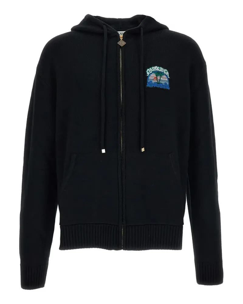 Casablanca Paris logo-patch zip-up hoodie - Schwarz Schwarz