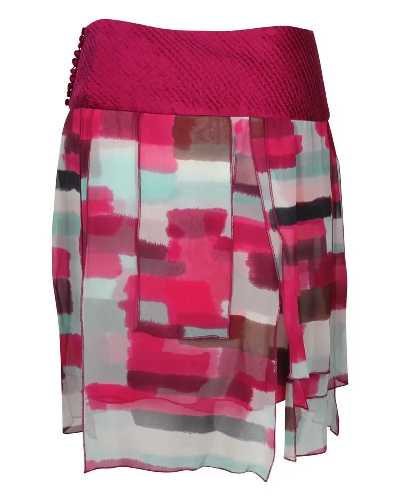 Diane von Furstenberg geometric-print layered mini skirt - Rosa Rosa