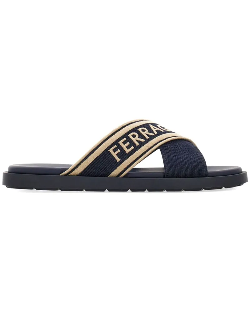 Ferragamo Sandalen mit überkreuzten Riemen Blau