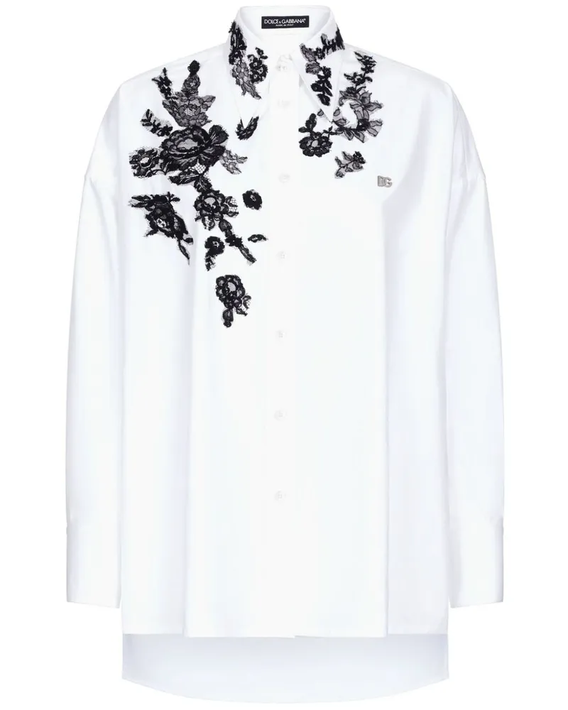Dolce & Gabbana Hemd aus floraler Spitze - Weiß Weiß