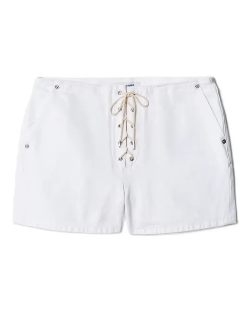 RE/DONE The Boardwalk Jeans-Shorts mit Schnürung - Weiß Weiß