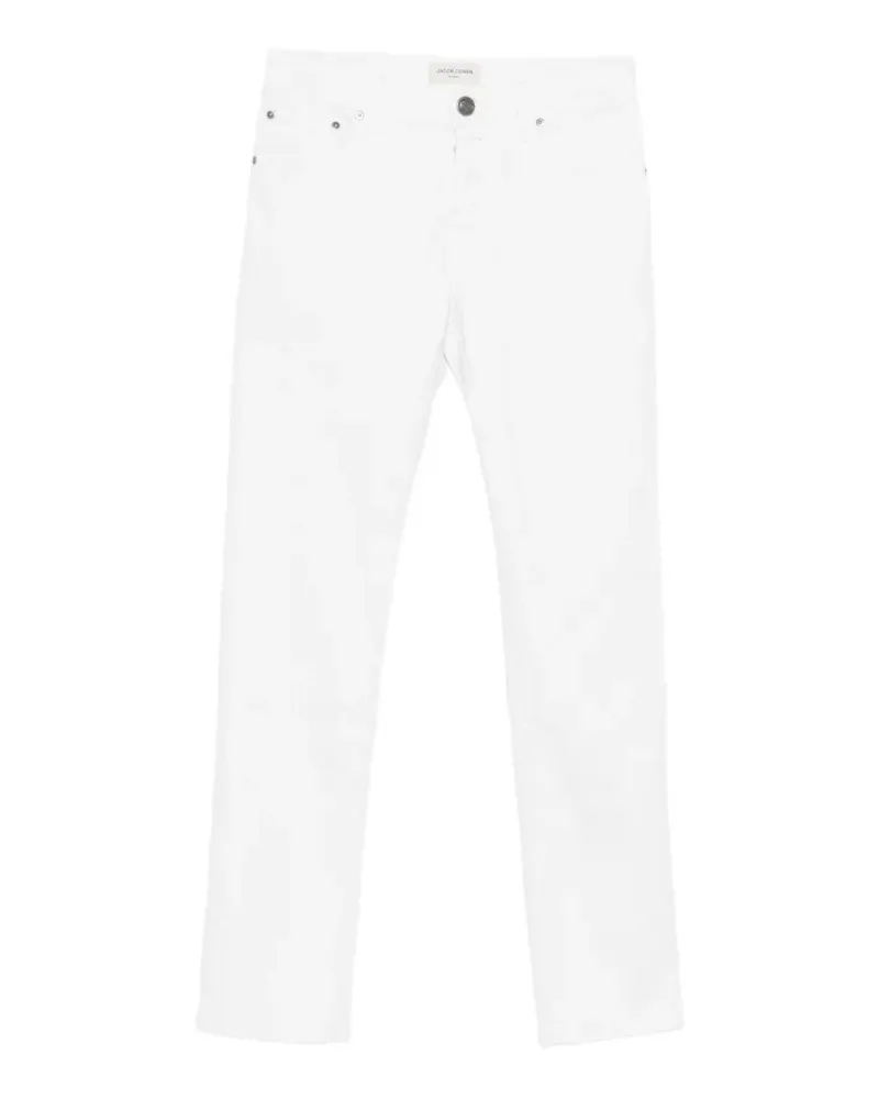 Jacob Cohën Five-Pocket-Jeans mit Logo-Patch - Weiß Weiß