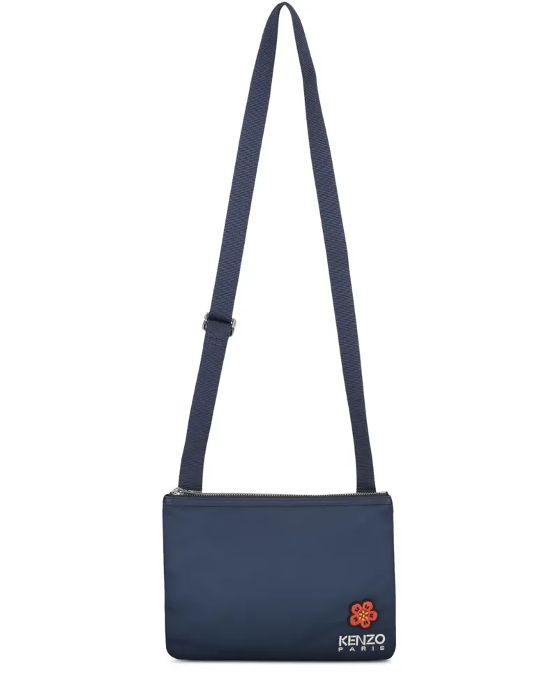 Kenzo Schultertasche mit Logo-Patch - Blau Blau