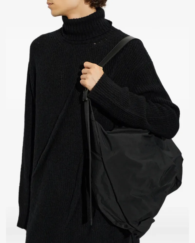 Yohji Yamamoto Schultertasche mit Raffungen - Schwarz Schwarz