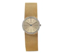 1970 geflochtene Armbanduhr mit Diamanten 24mm - Gold