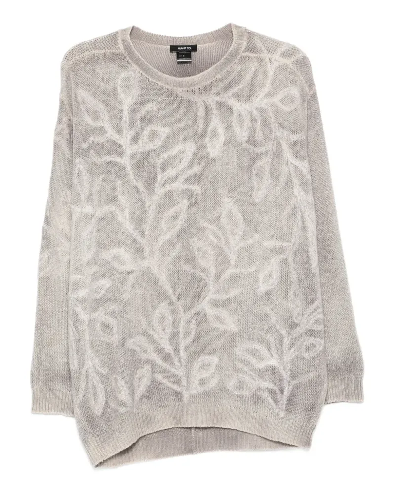 Avant Toi floral crew-neck sweater - Nude Nude