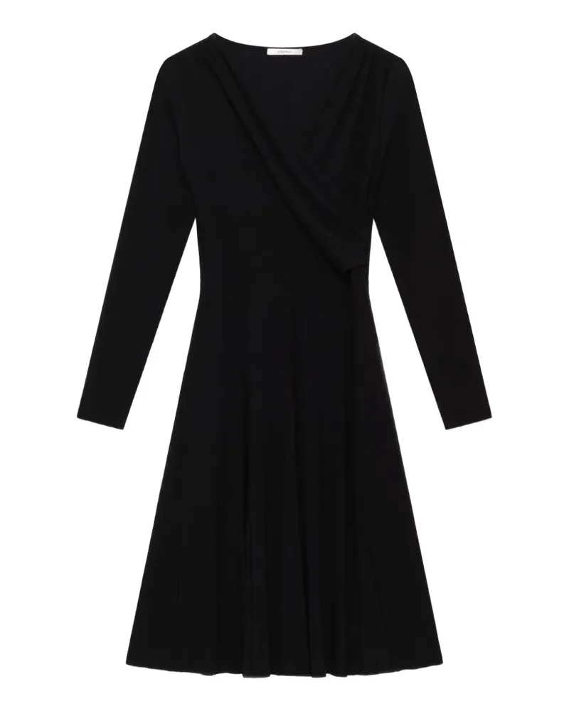 Maliparmi Drapiertes Midikleid - Schwarz Schwarz