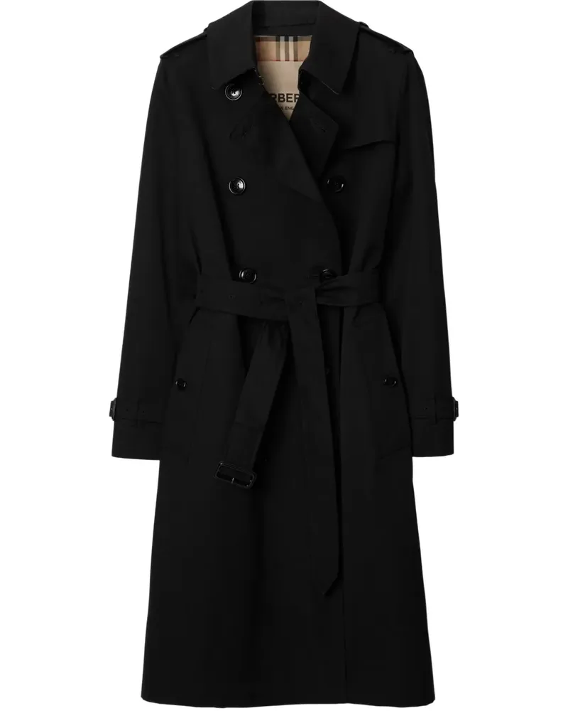 Burberry Langer Kensington Heritage Trenchcoat - Schwarz Schwarz