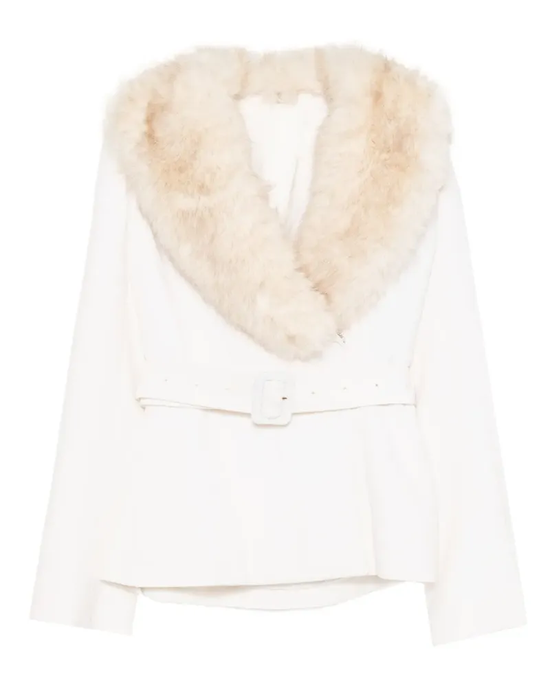 Saiid Kobeisy Jacke mit Pelzbesatz - Nude Nude