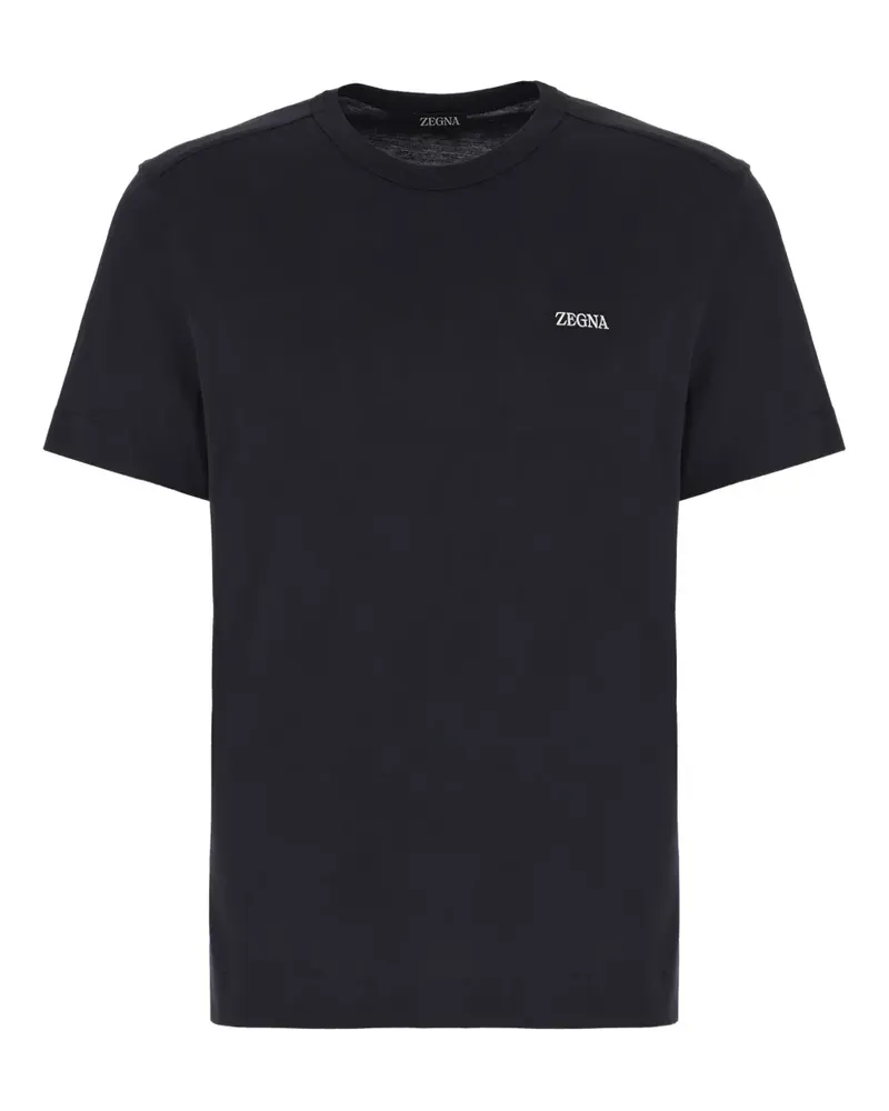 Ermenegildo Zegna Poloshirt mit Logo-Stickerei - Blau Blau