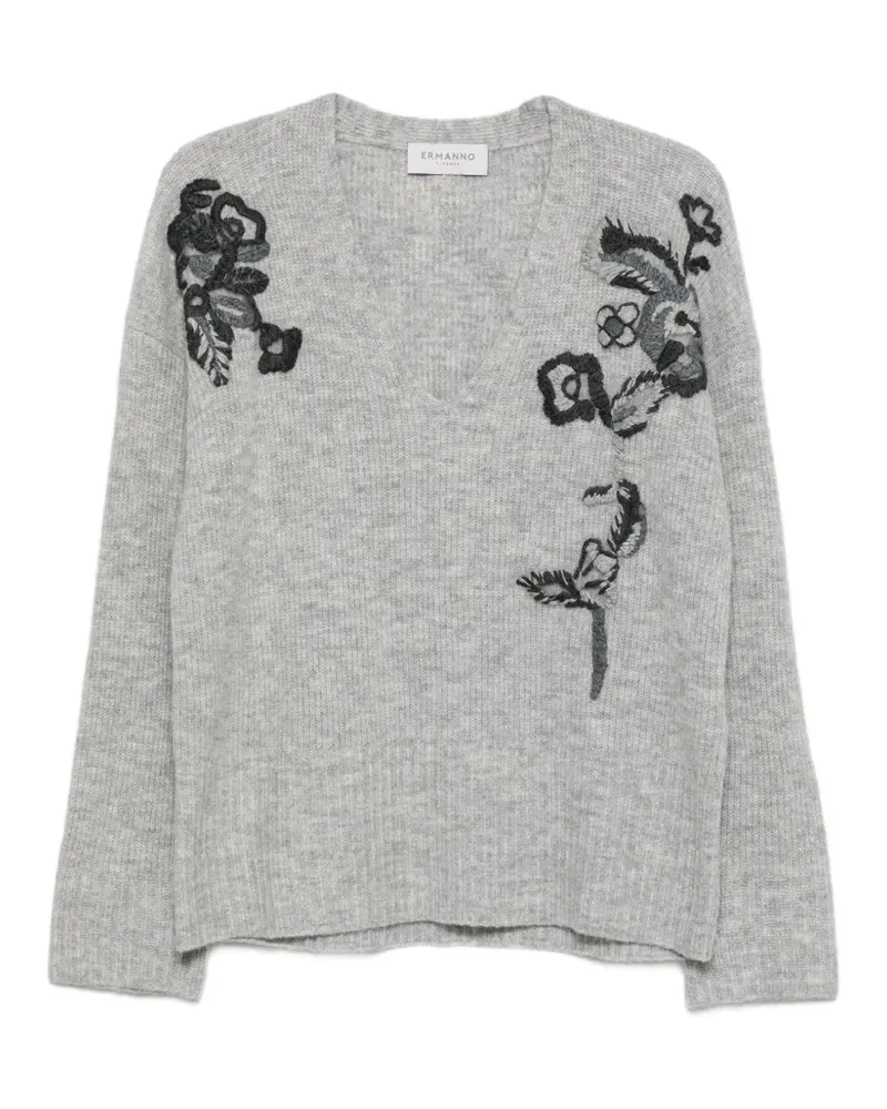 Ermanno Scervino Pullover mit Blumenstickerei - Grau Grau