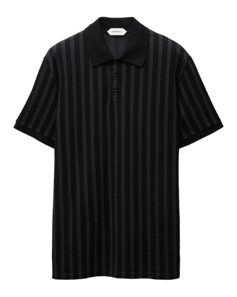 Versace jacquard cotton piqué polo - Schwarz Schwarz