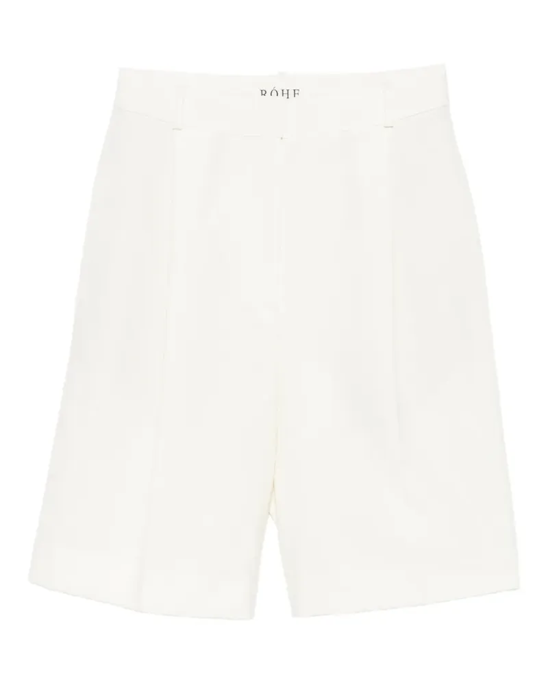 Róhe Shorts mit Bundfalten - Weiß Weiß