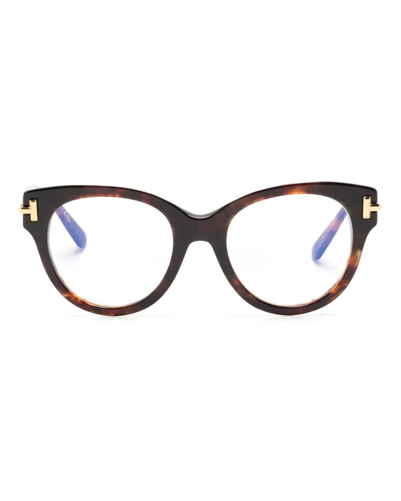 Tom Ford Brille mit Logo-Print - Braun Braun