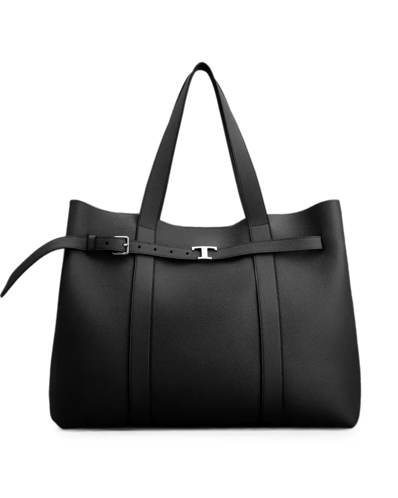 TOD'S Tim pebbled leather shoulder bag - Schwarz Schwarz
