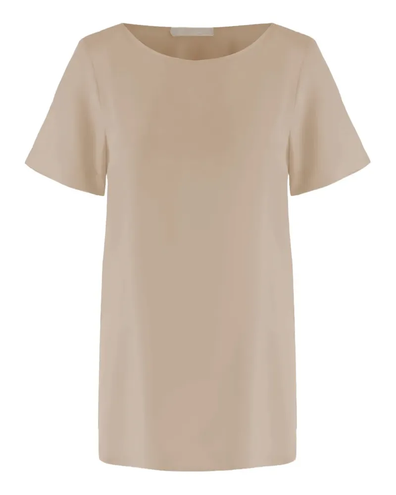 ALLUDE side slits silk T-shirt - Nude Nude