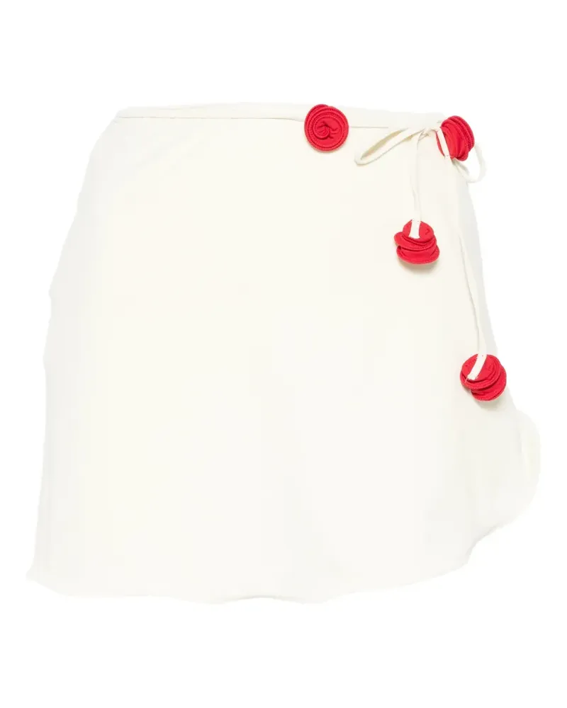 La Reveche Bouquet floral-appliqué pareo - Nude Nude