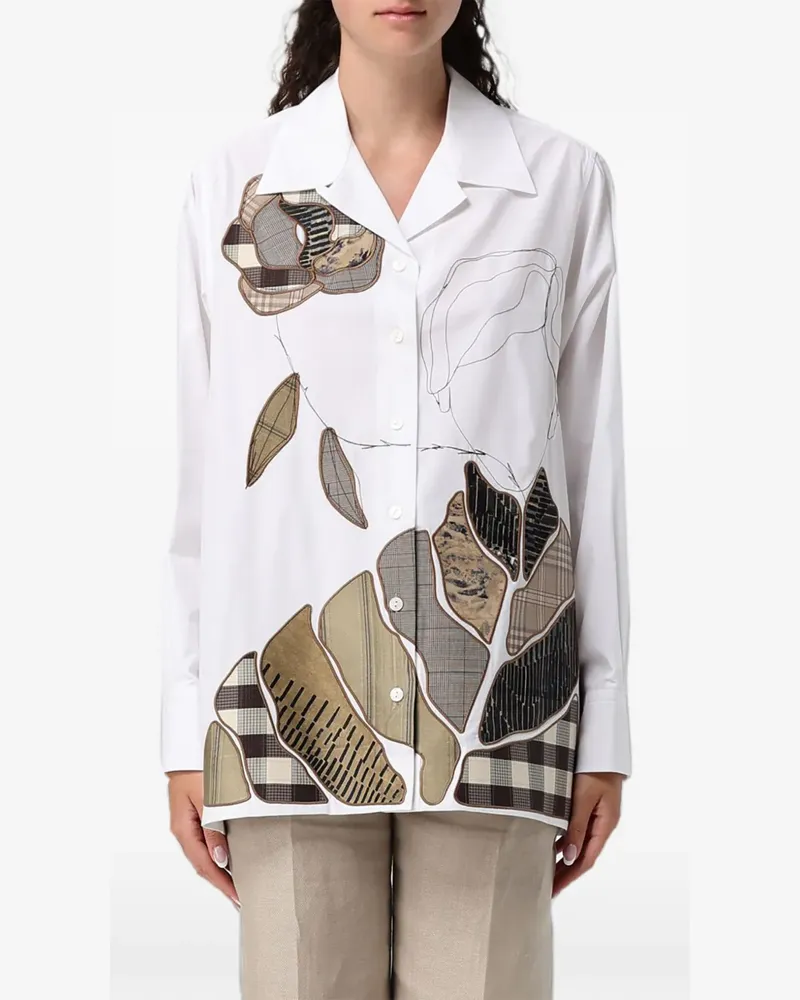 Antonio Marras Geknöpfte Hemdjacke im Patchwork-Look - Weiß Weiß