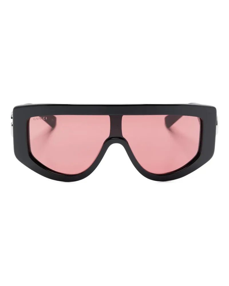 Gucci Sonnenbrille mit GG-Schild - Schwarz Schwarz