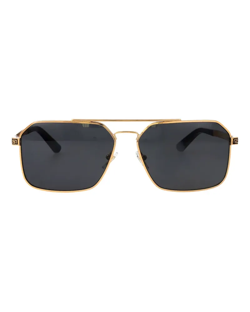 Versace Greca geometric-frame sunglasses - Gold Gold