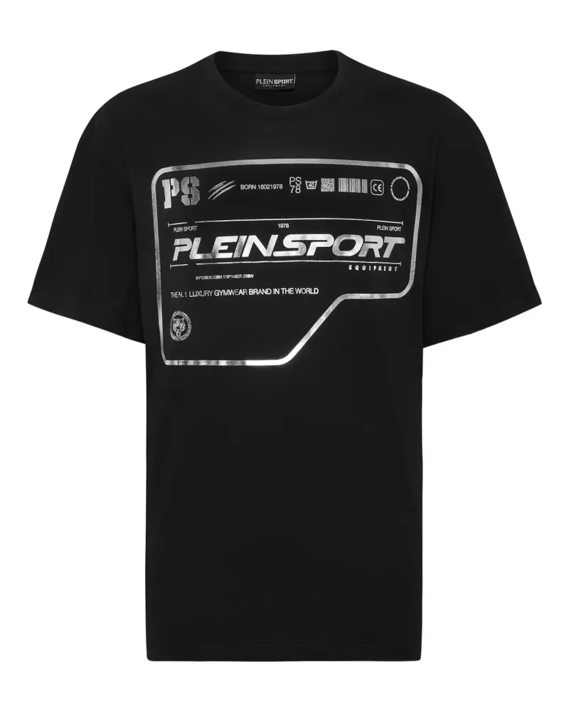 Philipp Plein T-Shirt mit Metallic-Logo - Schwarz Schwarz