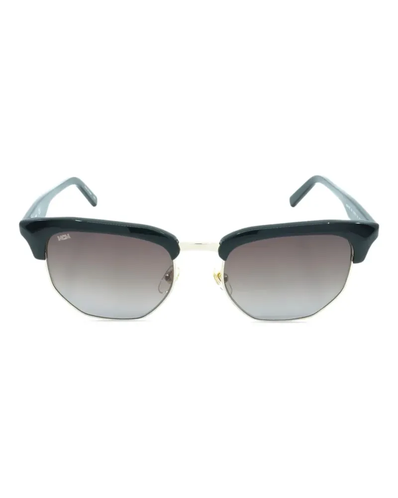 MCM Geometrische Sonnenbrille mit goldfarbenem Detail - Schwarz Schwarz