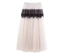 tulle lace-trim maxi skirt - Nude