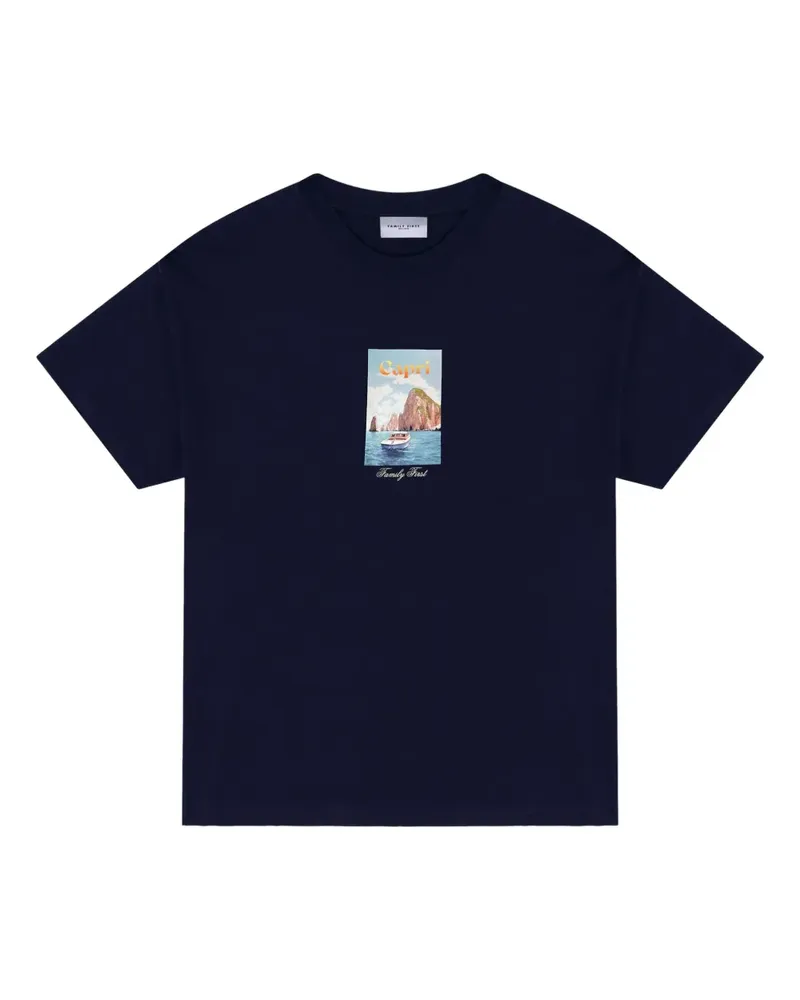 Family First Capri T-Shirt - Blau Blau
