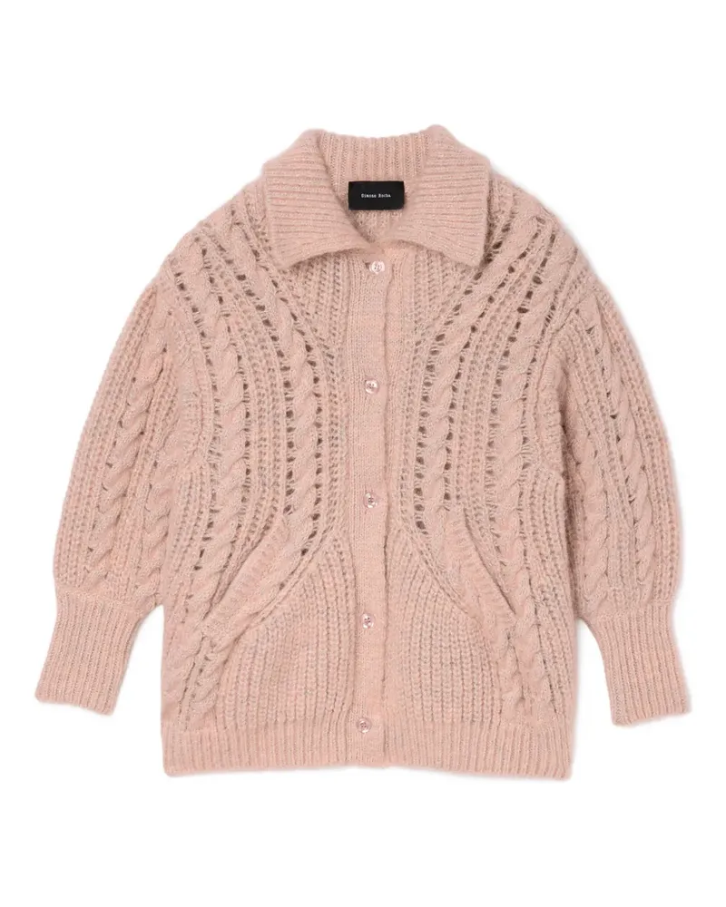 Simone Rocha Cardigan mit Zopfmuster - Rosa Rosa
