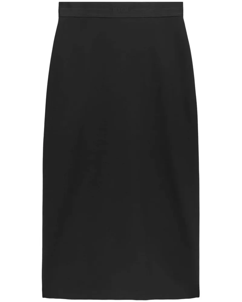 MSGM Maxirock mit Logo-Print - Schwarz Schwarz