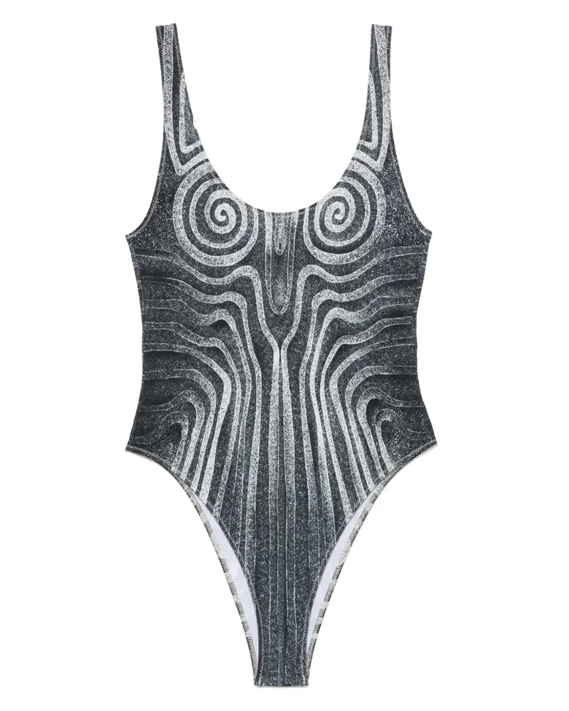 Jean Paul Gaultier Badeanzug mit Print - Schwarz Schwarz