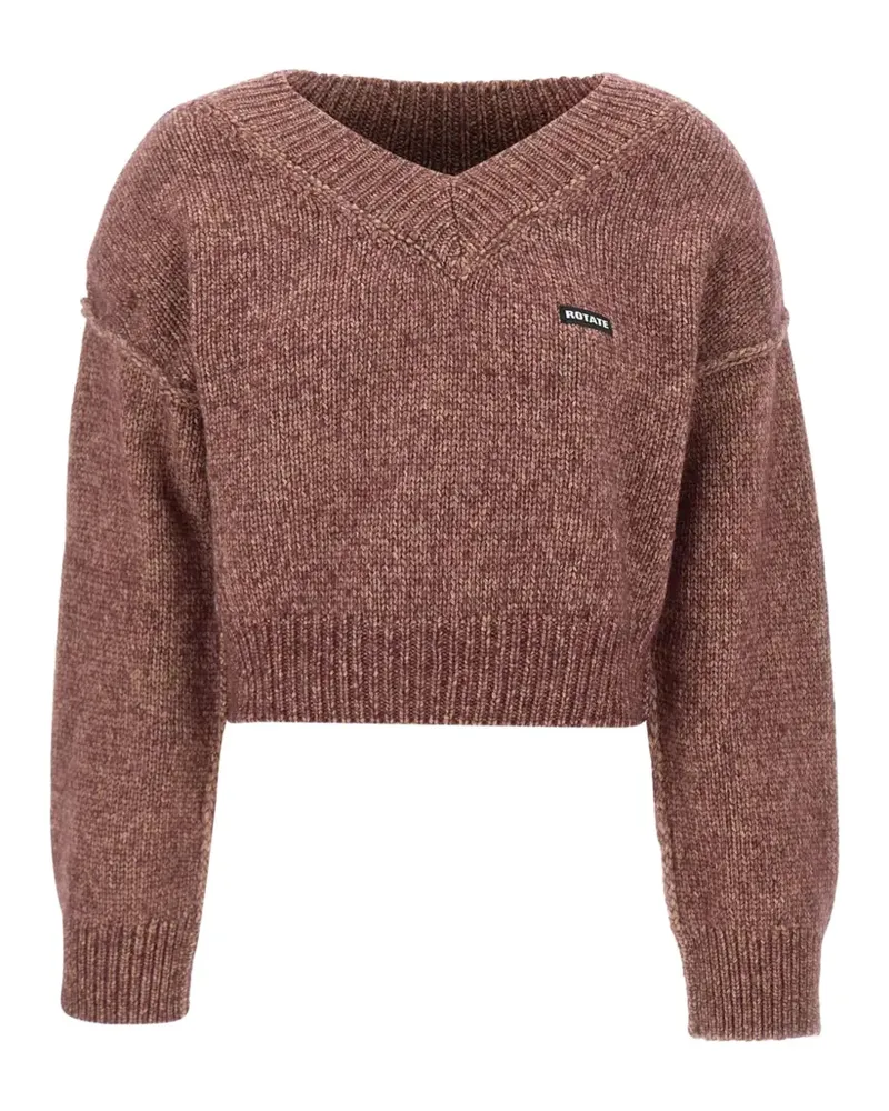 ROTATE Birger Christensen Pullover mit V-Ausschnitt Rot