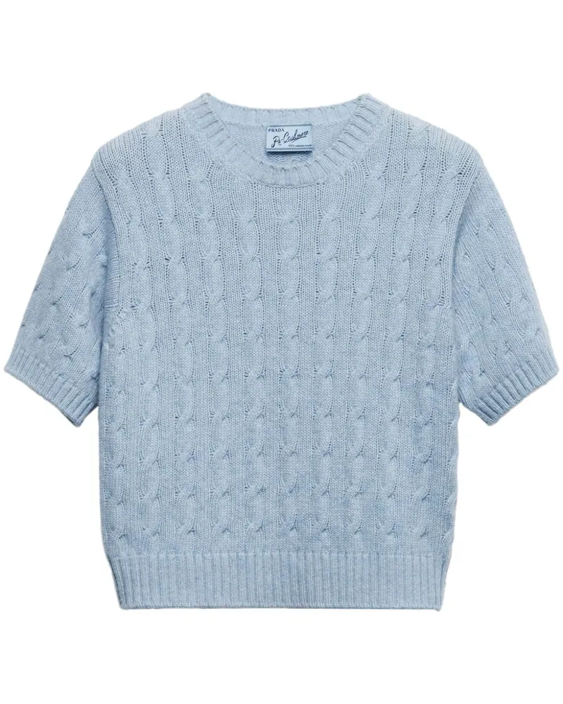 Prada T-Shirt mit Zopfmuster - Blau Blau