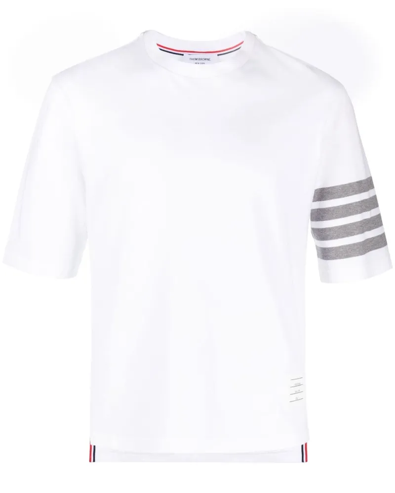 Thom Browne T-Shirt mit Streifen Weiß