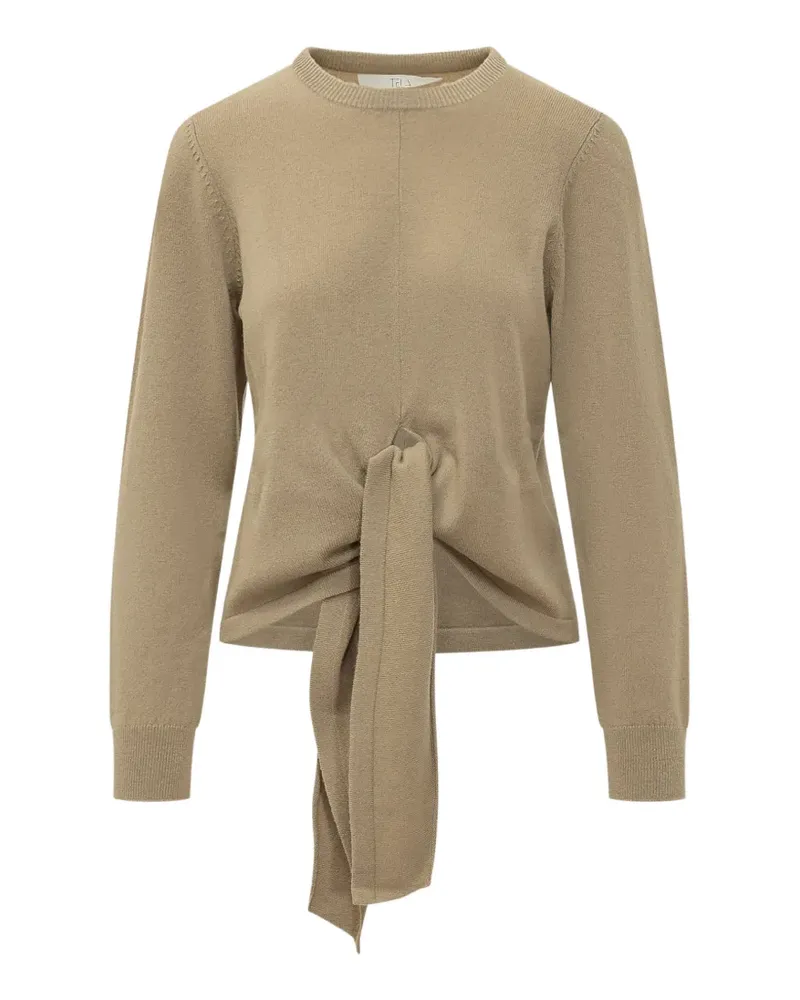 TELA Finley knotted-front sweater - Nude Nude