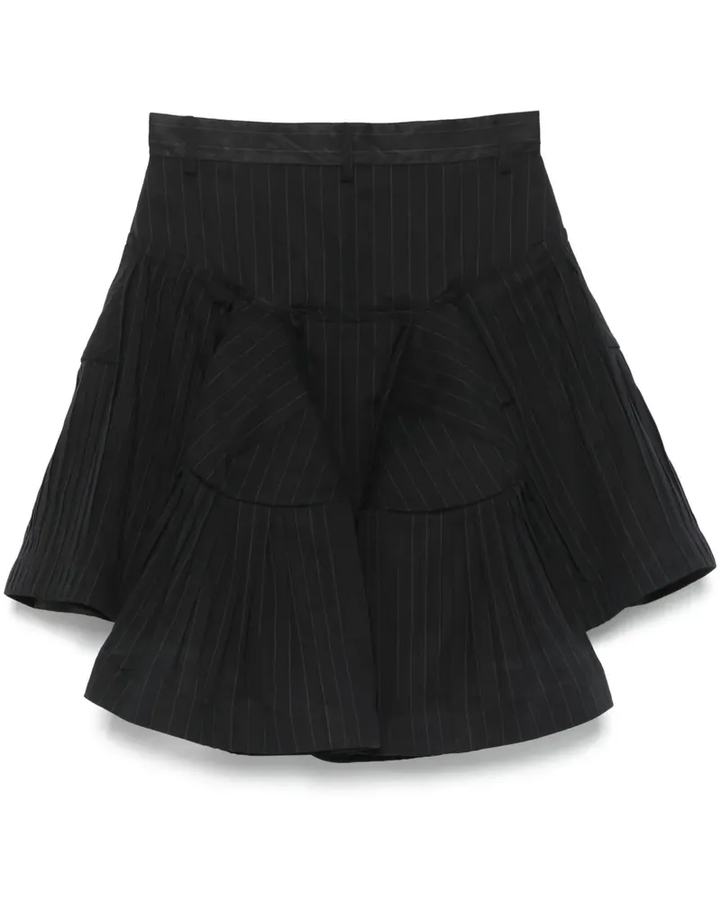 Sacai Minirock mit Nadelstreifen - Schwarz Schwarz
