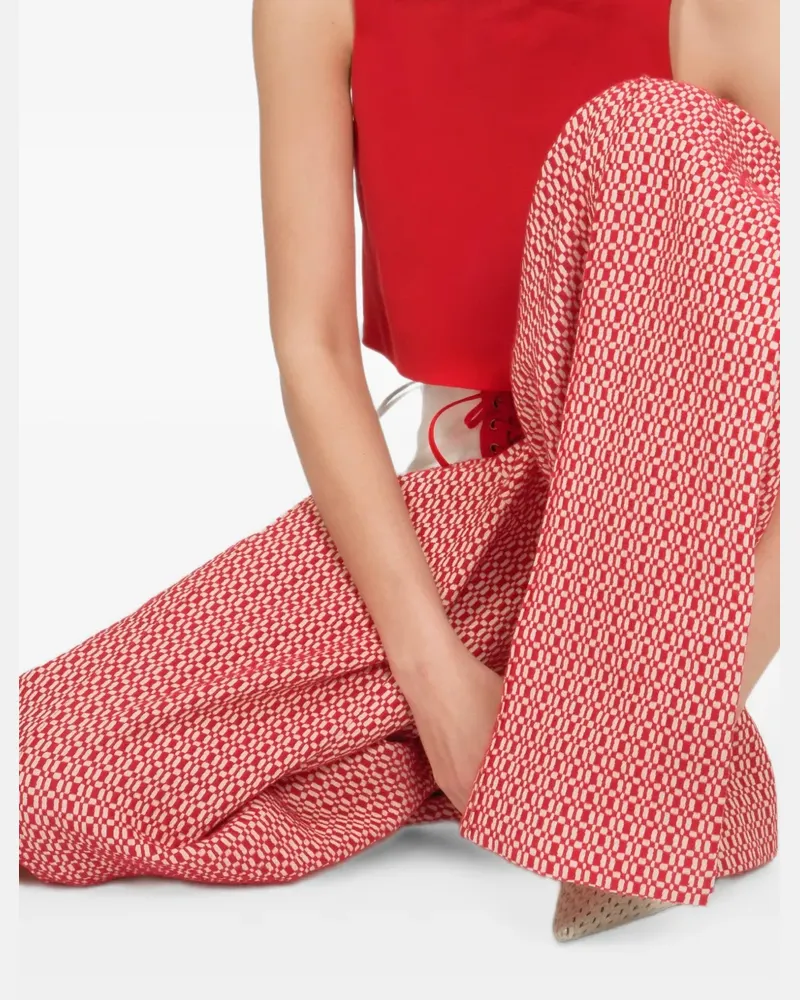 Rosie Assoulin Jacquard-Hose mit Schnürung - Rot Rot