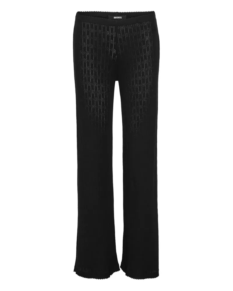 ROTATE Birger Christensen Pointelle elastic-waist trousers - Schwarz Schwarz