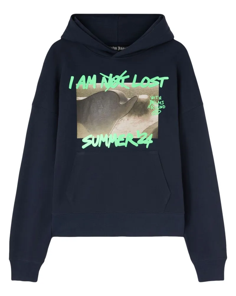Palm Angels Hoodie mit grafischem Print - Blau Blau
