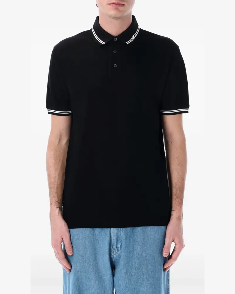 Emporio Armani Poloshirt mit Logo-Print - Schwarz Schwarz