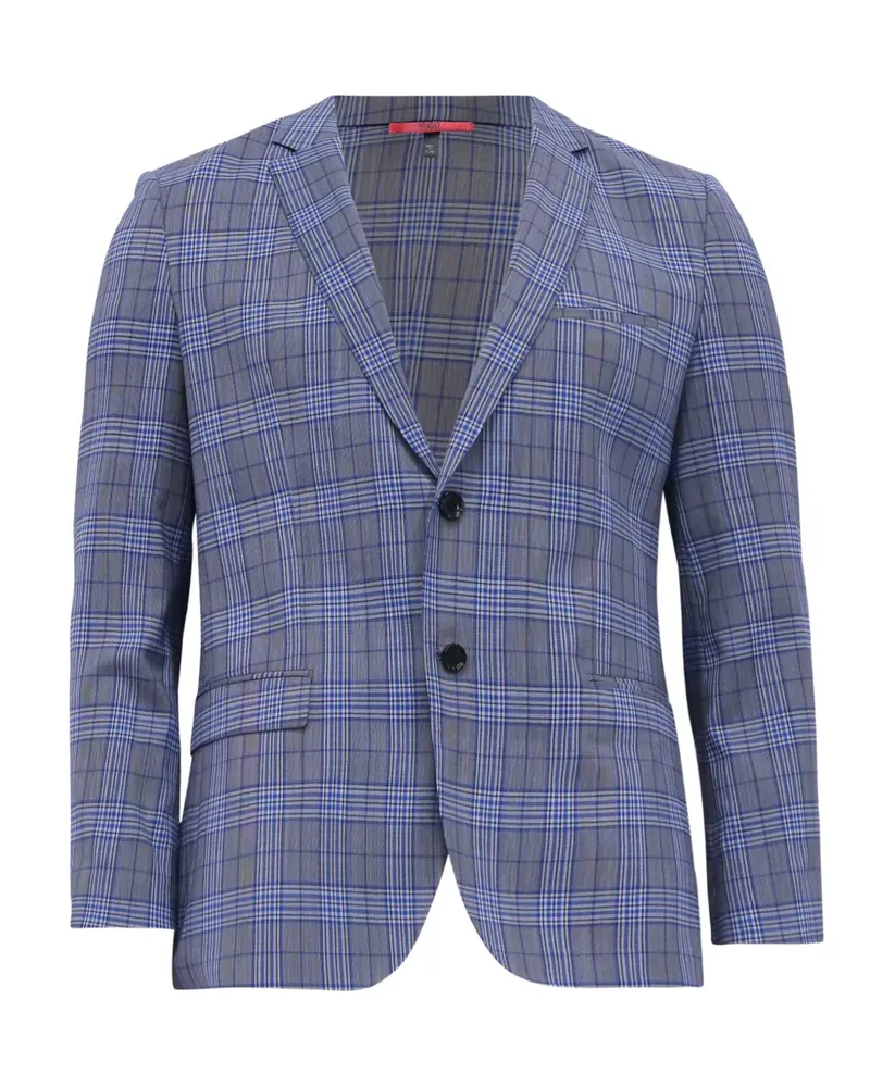 HUGO BOSS plaid single-breasted blazer - Grau Grau