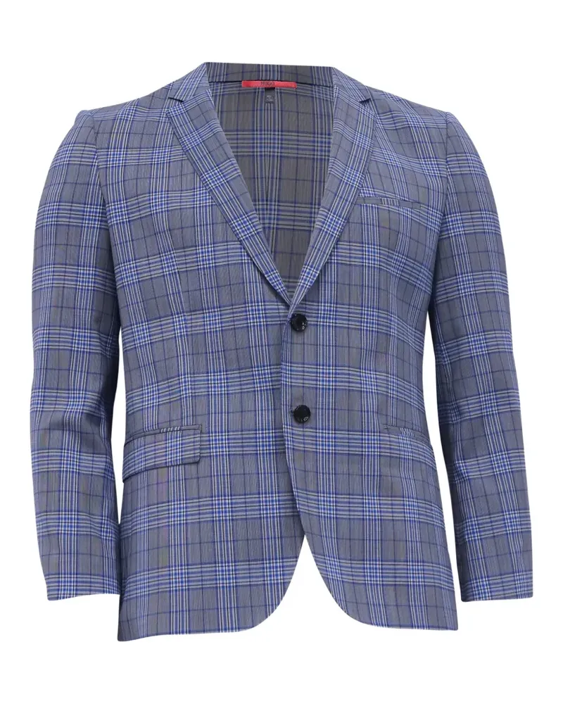 HUGO BOSS plaid single-breasted blazer - Grau Grau