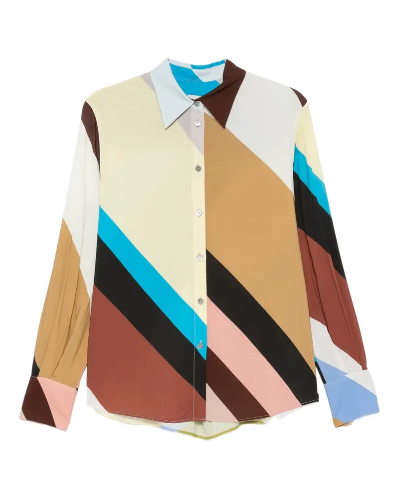 Paul Smith geometric-print long-sleeve shirt - Nude Nude