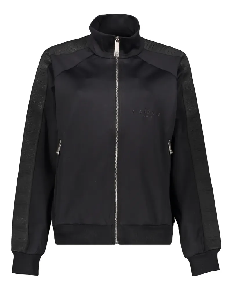 John Richmond Sportjacke mit Logo-Stickerei - Schwarz Schwarz